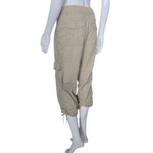 ALPINE DESIGN Khaki Tan Cargo Capris Adjustable Ruched Hem Lightweight Pant Sz 6